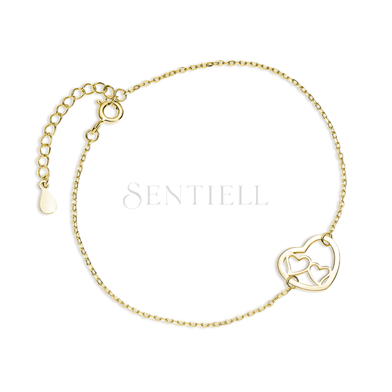 Silver (925) gold-plated bracelet - hearts