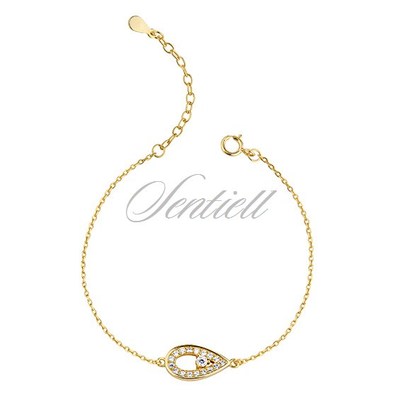 Silver (925) gold-plated bracelet - teardrop with zirconia