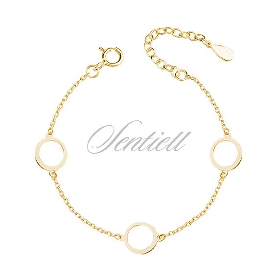 Silver (925) gold-plated bracelet - three circles