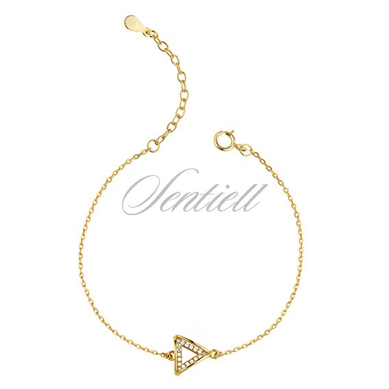 Silver (925) gold-plated bracelet - triangle with zirconia