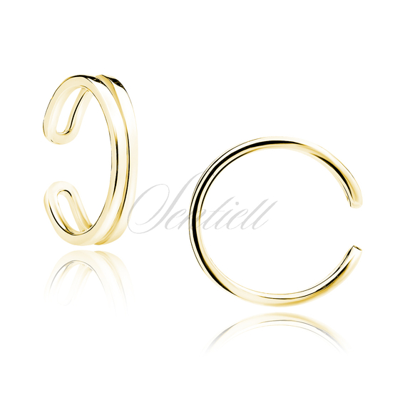 Silver (925) gold-plated double hoop ear-cuff