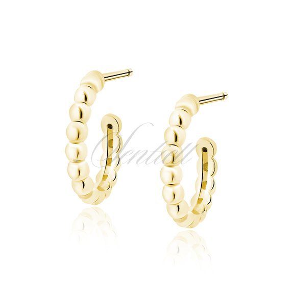 Silver (925) gold-plated earrings - circles with balls