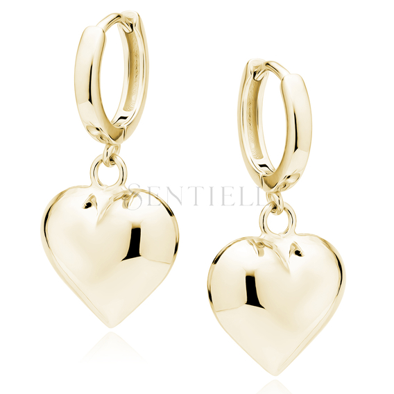 Silver (925) gold-plated earrings hoop with heart