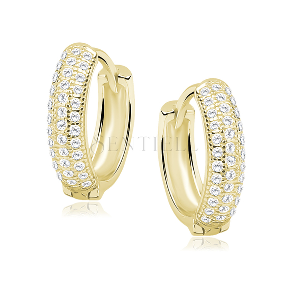 Silver (925) gold-plated earrings hoop with zirconia