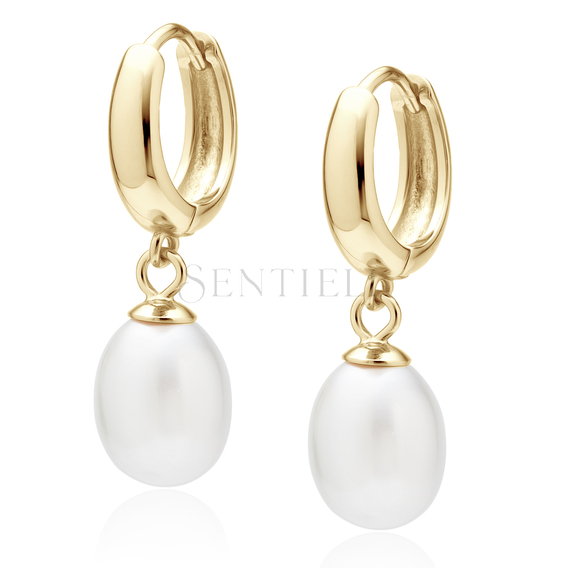 Silver (925) gold-plated earrings with pearl