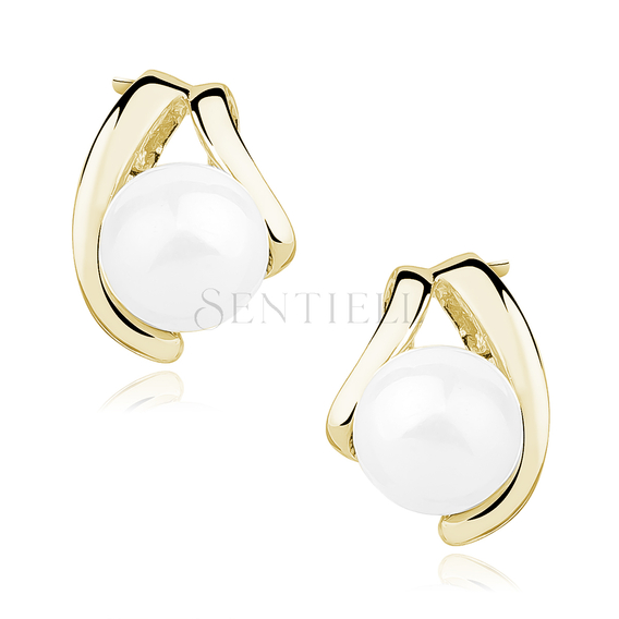 Silver (925) gold-plated earrings with pearl