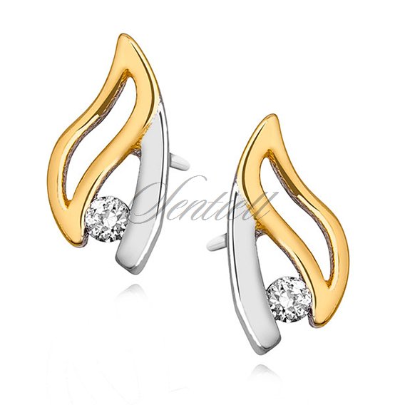 Silver (925) gold-plated earrings with zirconia