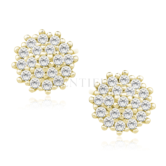 Silver (925) gold-plated earrings with zirconia