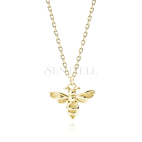 Silver (925) gold-plated necklace - bee