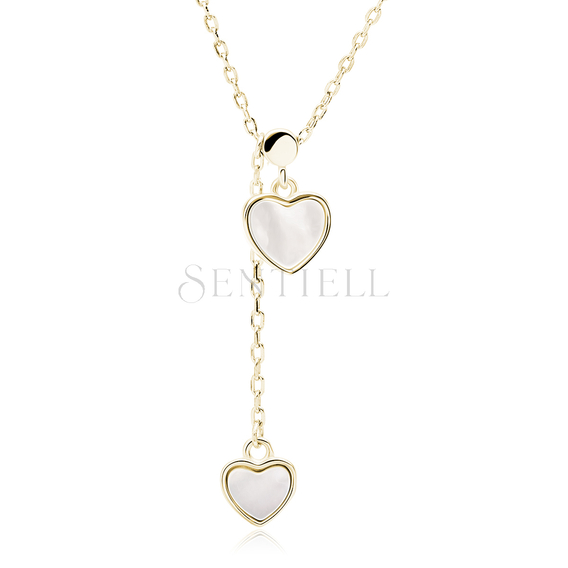 Silver (925) gold-plated necklace - heart with Nacre