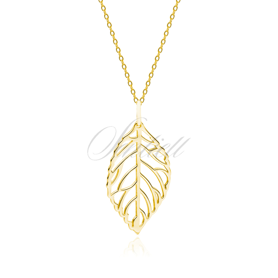 Silver (925) gold-plated necklace - leaf