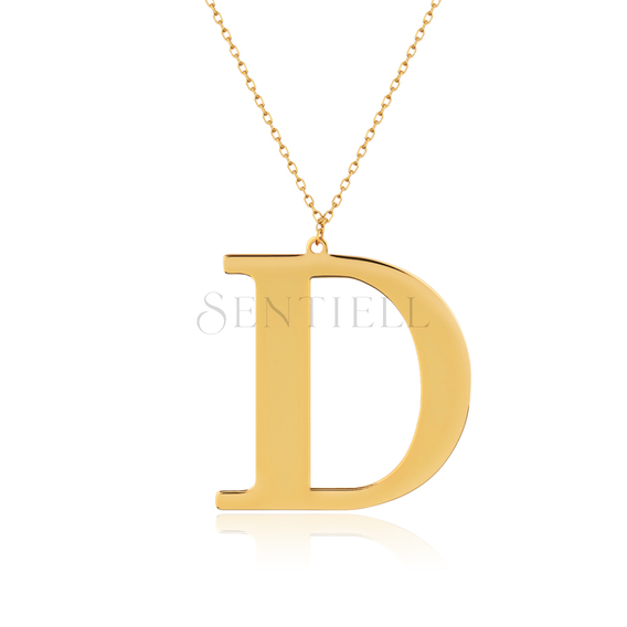 Silver (925) gold-plated necklace - letter D