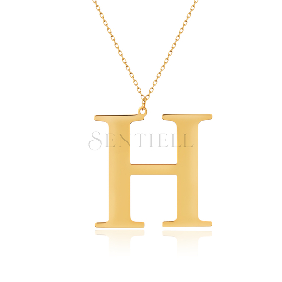 Silver (925) gold-plated necklace - letter H