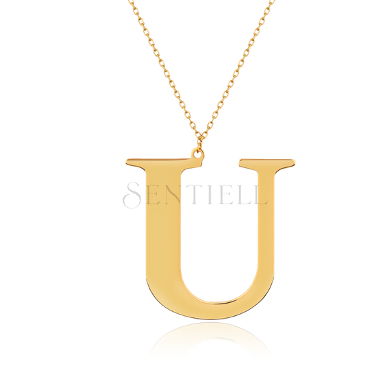 Silver (925) gold-plated necklace - letter U