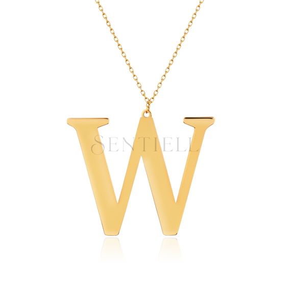 Silver (925) gold-plated necklace - letter W