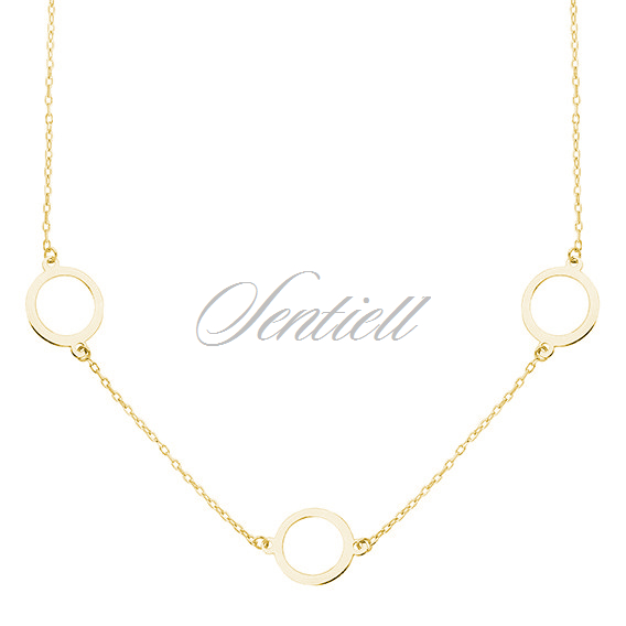 Silver (925) gold-plated necklace - three circles