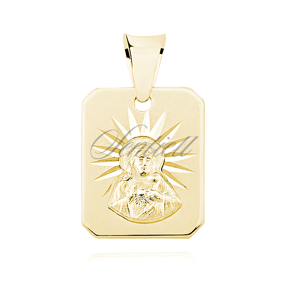 Silver (925) gold-plated pendant - Jesus Christ / Scapular Mary