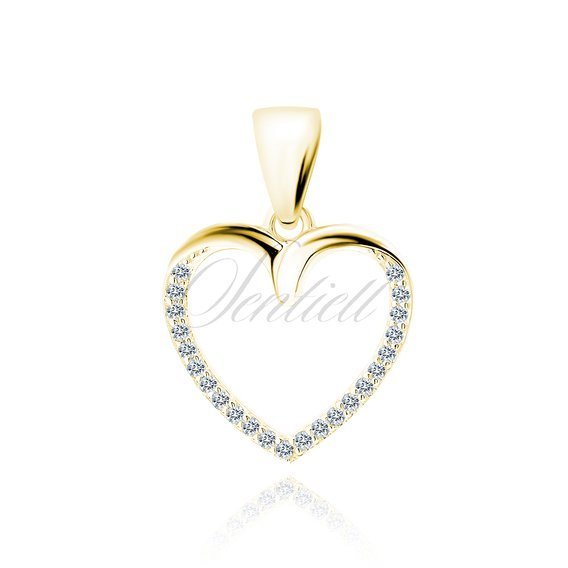 Silver (925) gold-plated pendant heart with white zirconias
