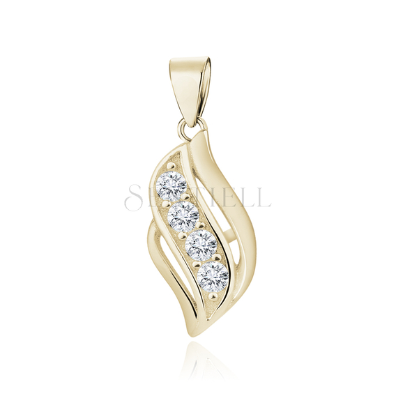 Silver (925) gold-plated pendant with white zirconia