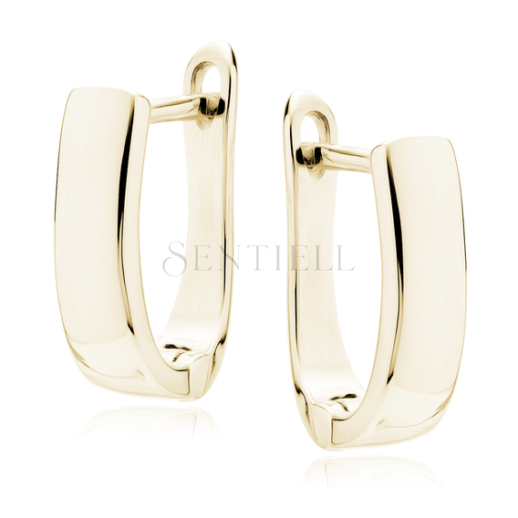 Silver (925) high polished earrings - gold-plated