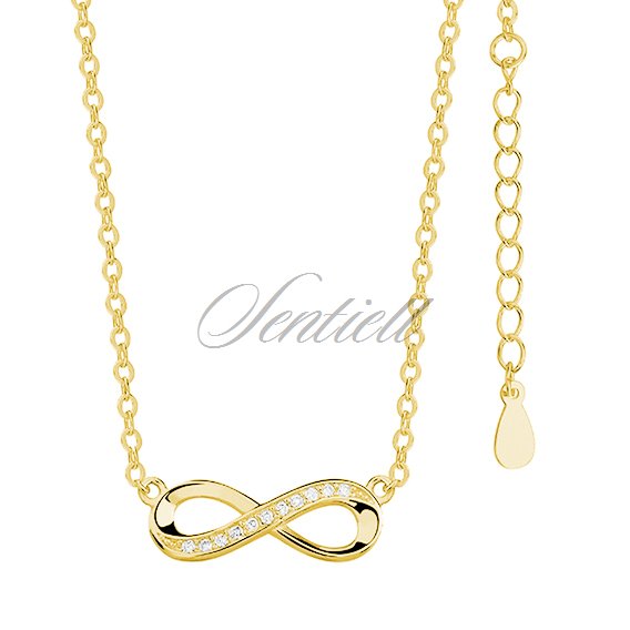Silver (925) necklace Infinity with zirconia gold-plated