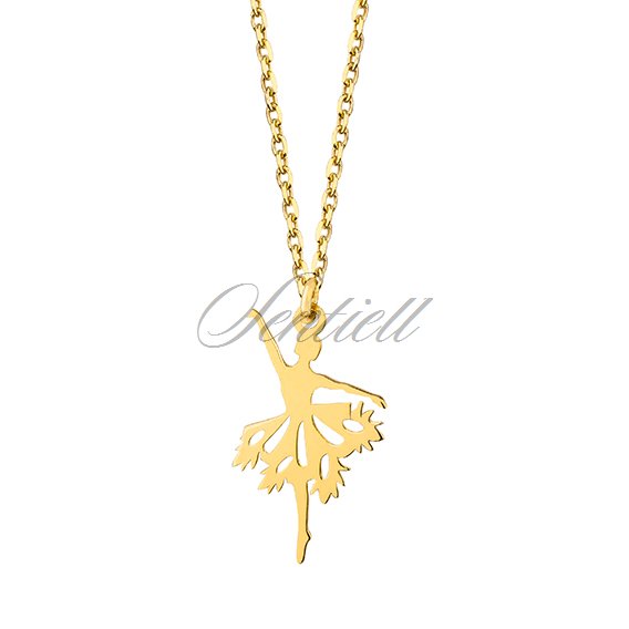 Silver (925) necklace - ballerina, gold-plated