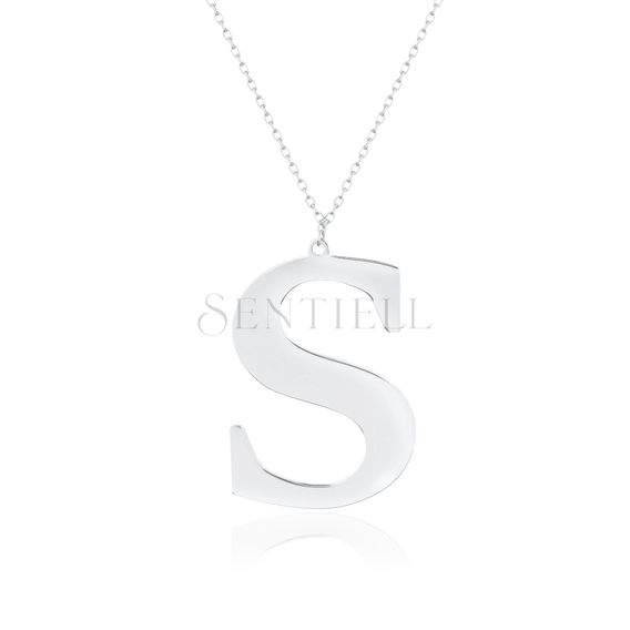 Silver (925) necklace - letter S