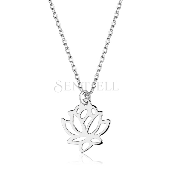 Silver (925) necklace lotus flower