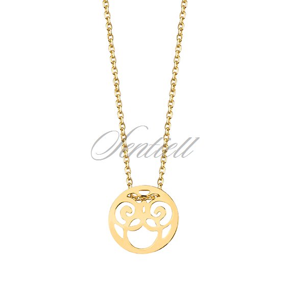 Silver (925) necklace - openwork circle, gold-plated