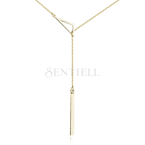 Silver (925) necklace - triangle, gold-plated