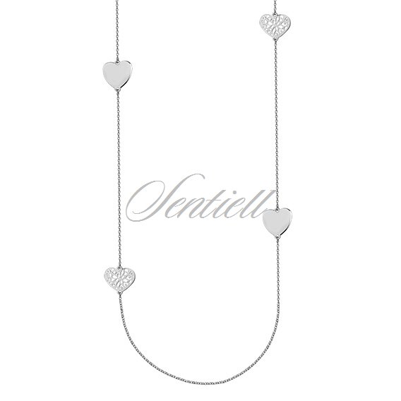 Silver (925) necklace with four hearts