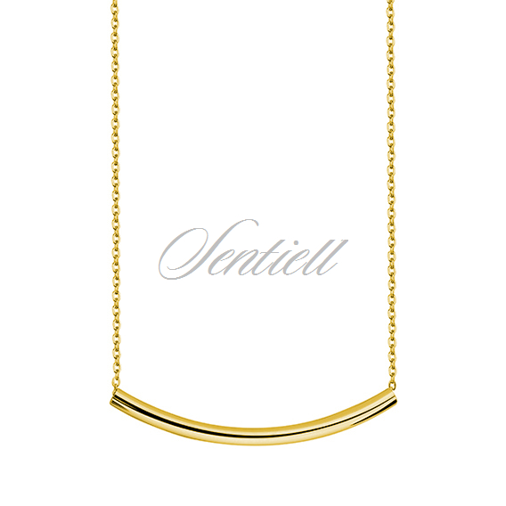 Silver (925) necklace with gold-plated silver tube