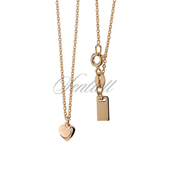Silver (925) necklace with heart pendant gold-plated