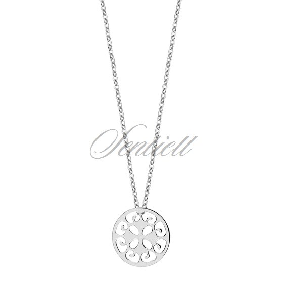 Silver (925) necklace withopen-work  round pendant