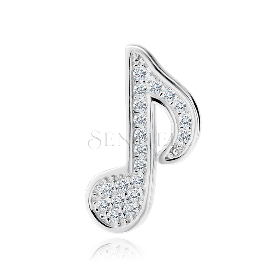 Silver (925) note pendant with zirconia