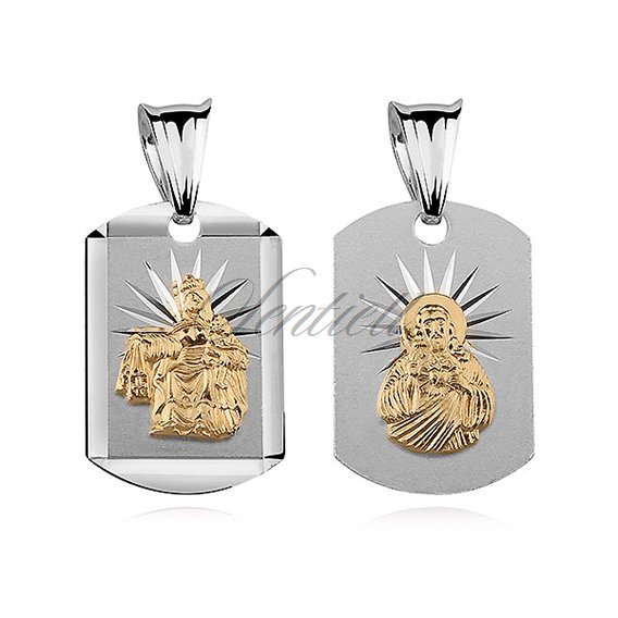 Silver (925) pendant - Jesus Christ / Scapular Mary, gold-plated