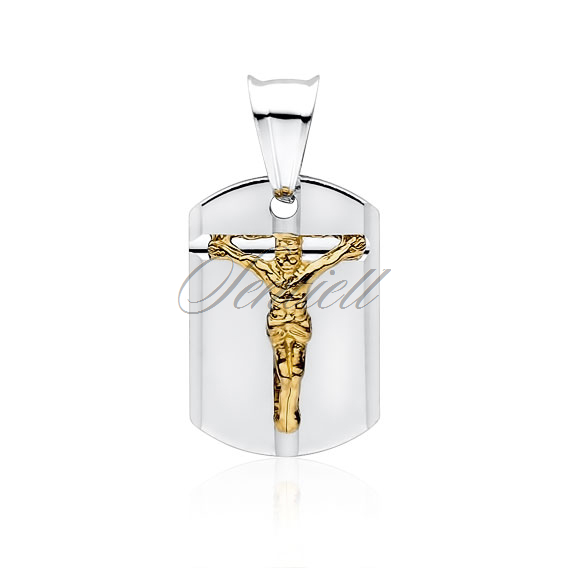 Silver (925) pendant - Jesus Christ on cross, gold-plated