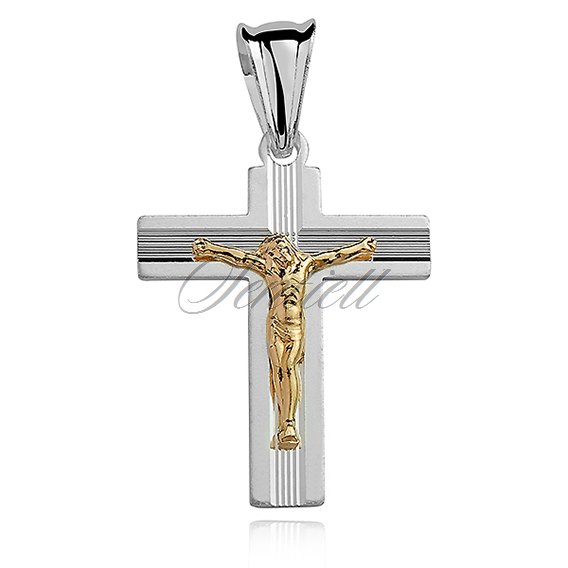 Silver (925) pendant cross gold-plated