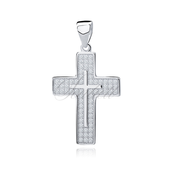 Silver (925) pendant cross with zirconia