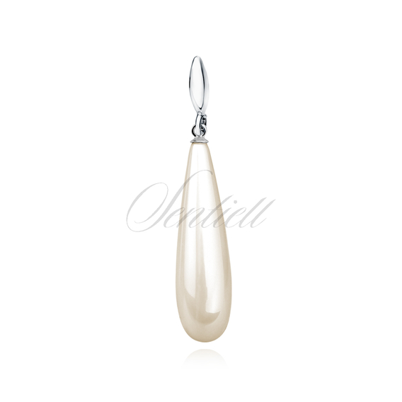 Silver (925) pendant - peach color shell pearl