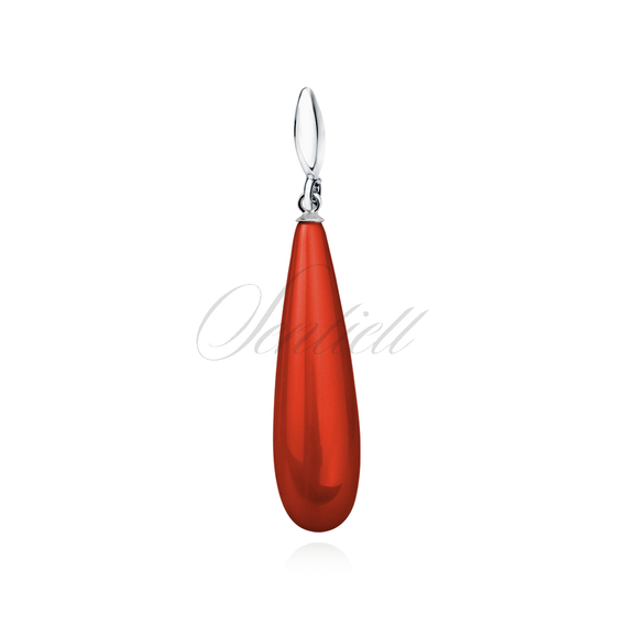 Silver (925) pendant - red color shell pearl
