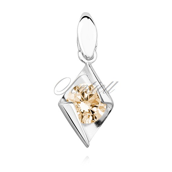 Silver (925) pendant with cognac zirconia