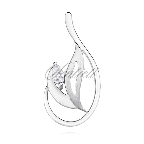 Silver (925) pendant with white zirconia