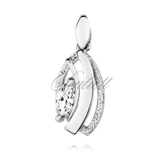 Silver (925) pendant with white zirconia