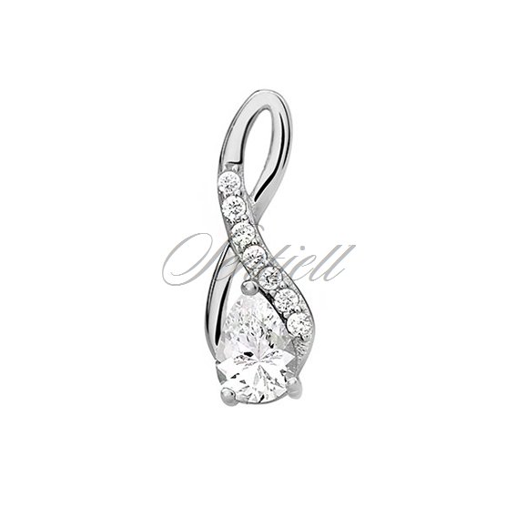 Silver (925) pendant with white zirconia