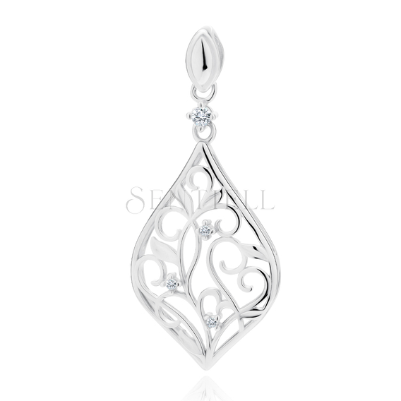 Silver (925) pendant with white zirconias