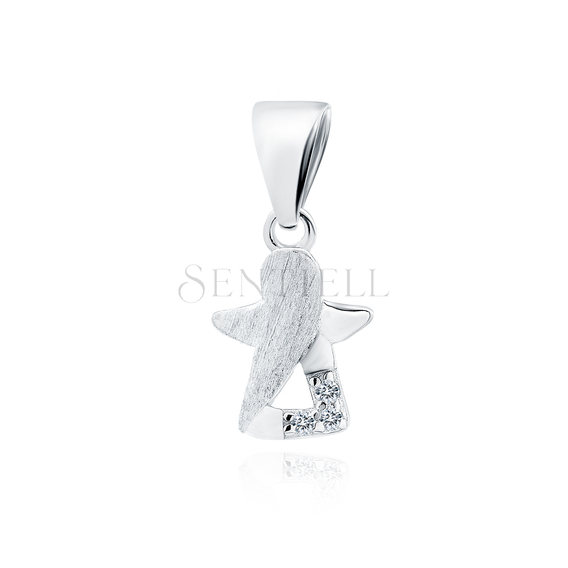 Silver (925) pendant with white zirconias - angel