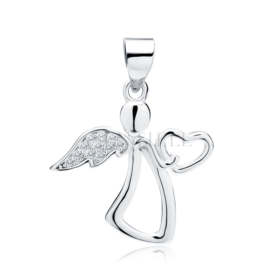 Silver (925) pendant with zirconia - angel