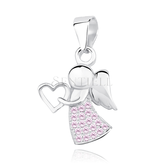 Silver (925) pendant with zirconia - angel