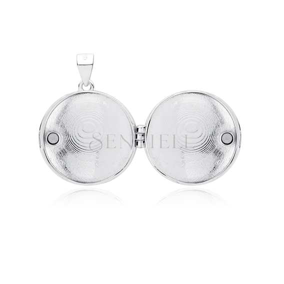 Silver (925) polished pendant - round locket